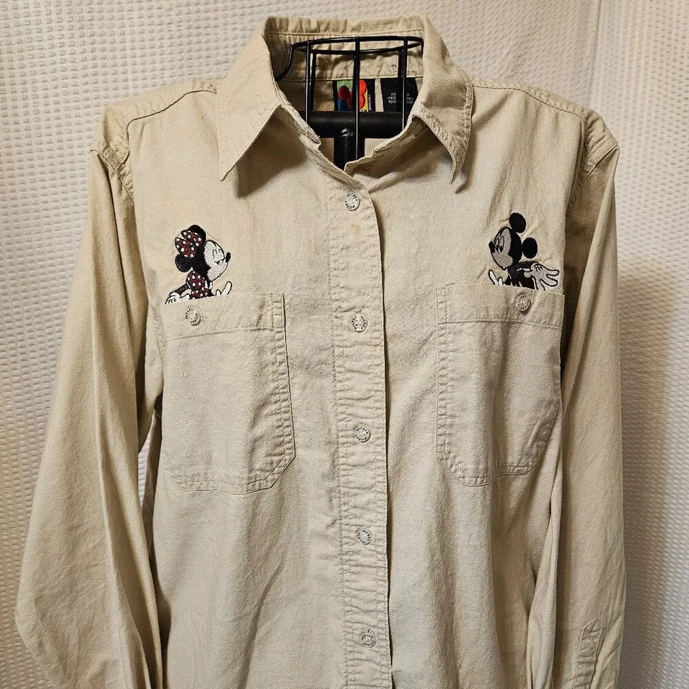 Disney Limited Jerry Leigh Whimsical Safari Mickey & Minnie Kiss Shirt Sz L - Picture 14 of 14